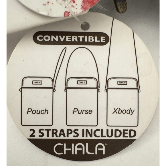 Chala Cell Phone Crossbody Bag Vegan-Leather Brown Gray Stripe Yorkshire Dog - Picture 3 of 13